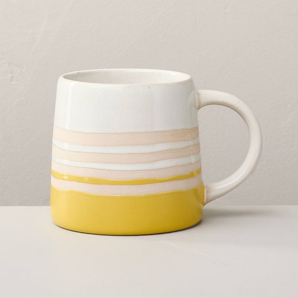 Hearth & Hand Other - Hearth & Hand Magnolia Coffee Mug Cup Yellow White Stripe Summer Collection